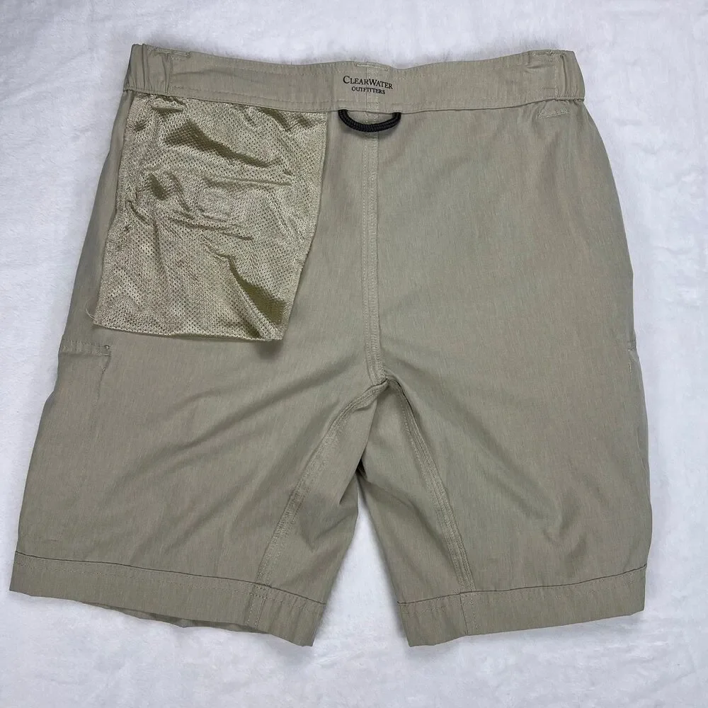 Clearwater Outfitters Men's Angler Hybrid Board Cargo Shorts Khaki Tan Size M